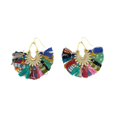 Kantha Ornamental Chandeliers Earrings