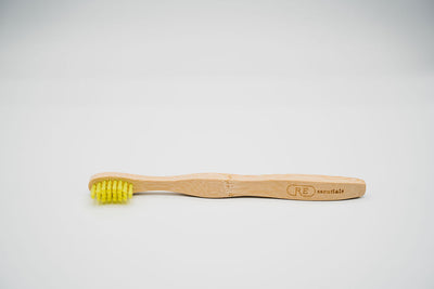 Eco-friendly kids bamboo toothbrush yellow