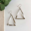 Folded Triangle Hoops Silver