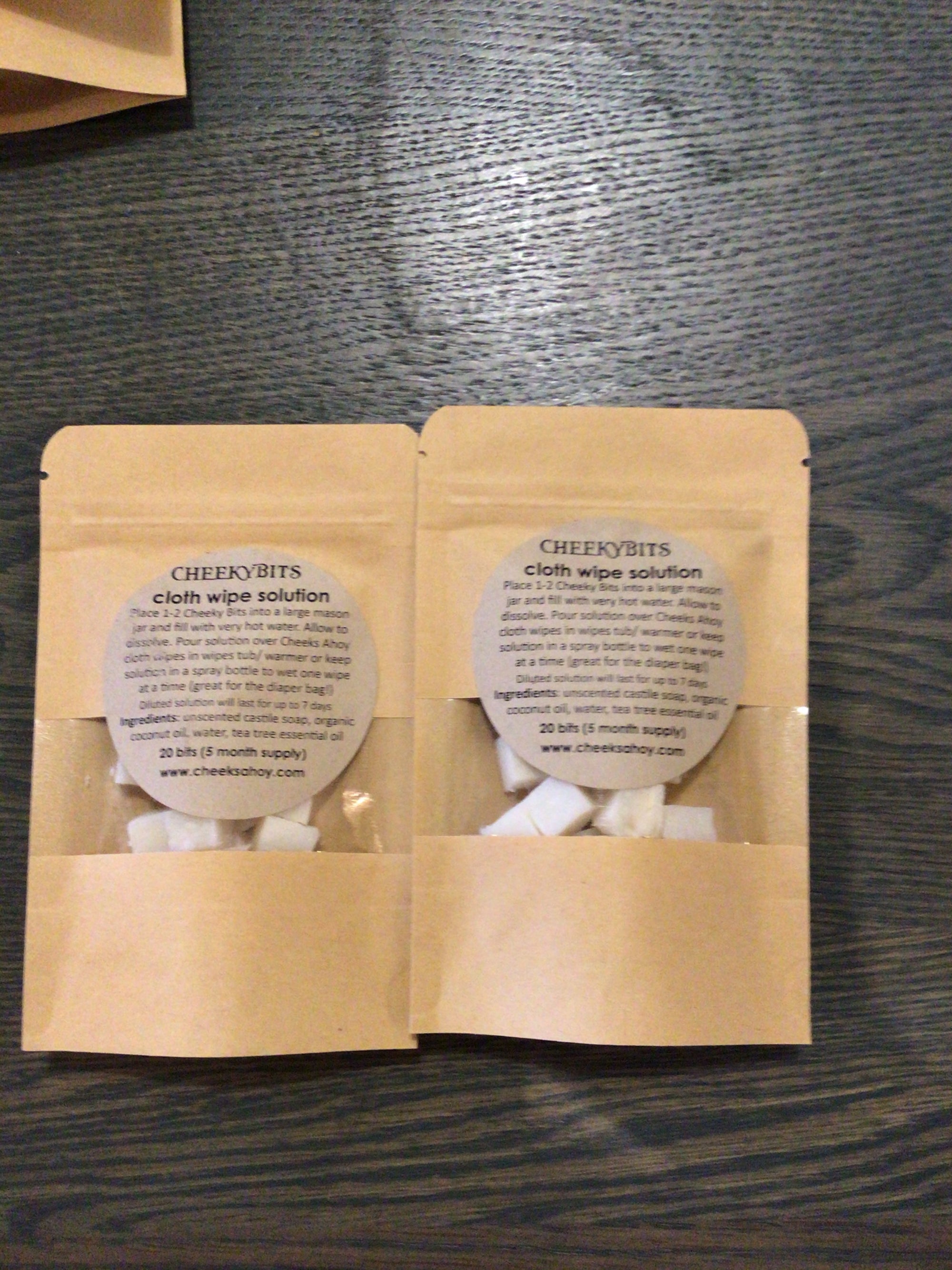 Cheeky Bits 20 bits (Cloth Wipe Solution) - Cheeks Ahoy