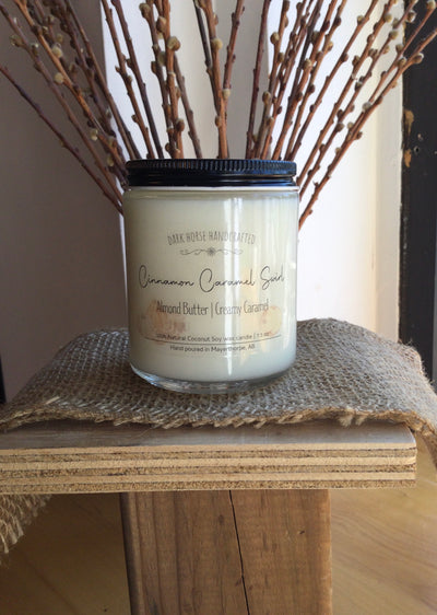 Cinnamon Caramel Swirl Soy Candle- Dark Horse Handcrafted