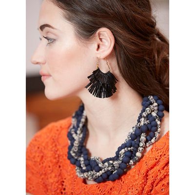 Kantha Indigo Braided Collar Necklace