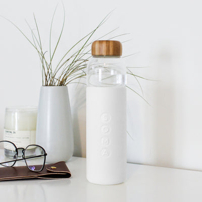 Soma White Glass Water Bottle- 500 ml