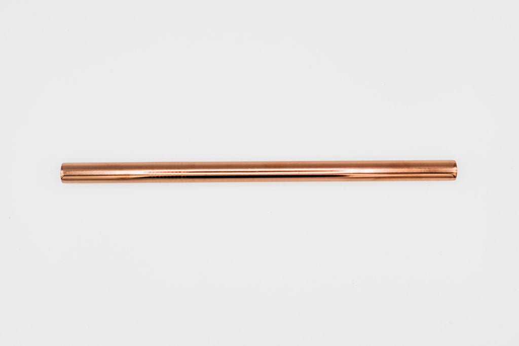 stainless steel reusable bubble tea straw rose gold